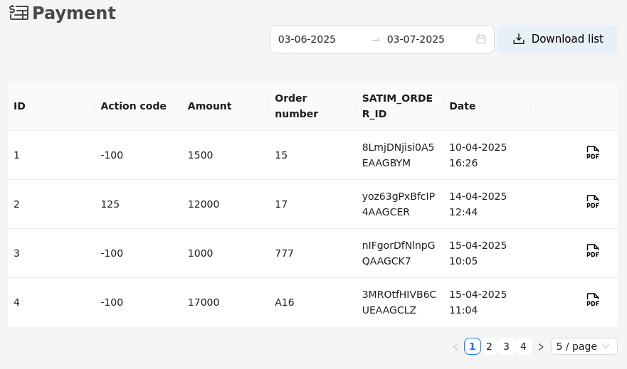 Admin payment screenshot